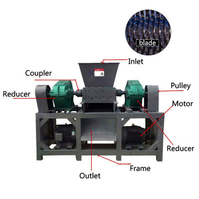 อัตโนมัติภารกิจหนักอุตสาหกรรมยาง Shredder เครื่องบดยางทิ้ง เครื่องบดยาง