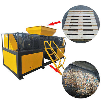 เครื่องฉีกไม้อุตสาหกรรมอัตโนมัติเต็ม Twin Shaft 100-3000kg/H