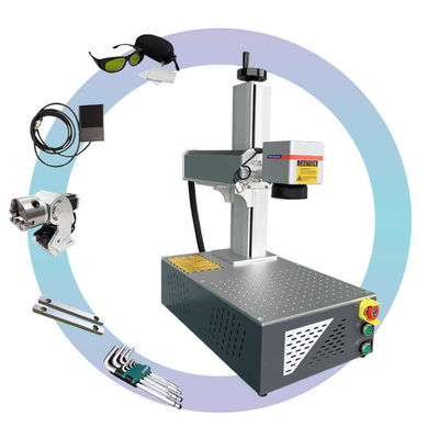 เครื่องหมายเลเซอร์ UV พกพาบนโต๊ะงาน PT เครื่องหมายเลเซอร์พิมพ์กระจกโลหะ PVC 3D