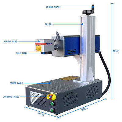 เครื่องหมายเลเซอร์ไฟเบอร์หมุน 50w เครื่องหมายเลเซอร์โต๊ะพนันแบบพกพา