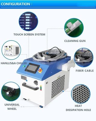 1000W 1500W 2000W 3000W ไฟเบอร์เลเซอร์ทําความสะอาดกําจัดสนิม ด้วยระบบควบคุม PLC