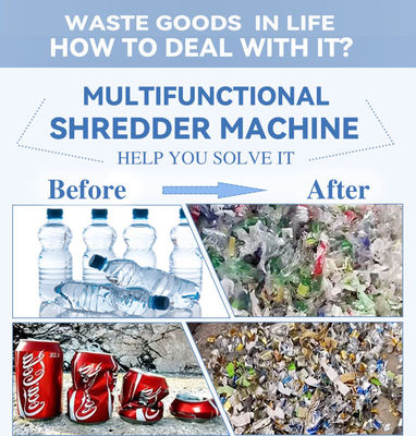 ความปลอดภัยอุตสาหกรรมขยะ Shredder เครื่องสําหรับกระจกไม้กระดาษพลาสติกเหล็กอลูมิเนียม