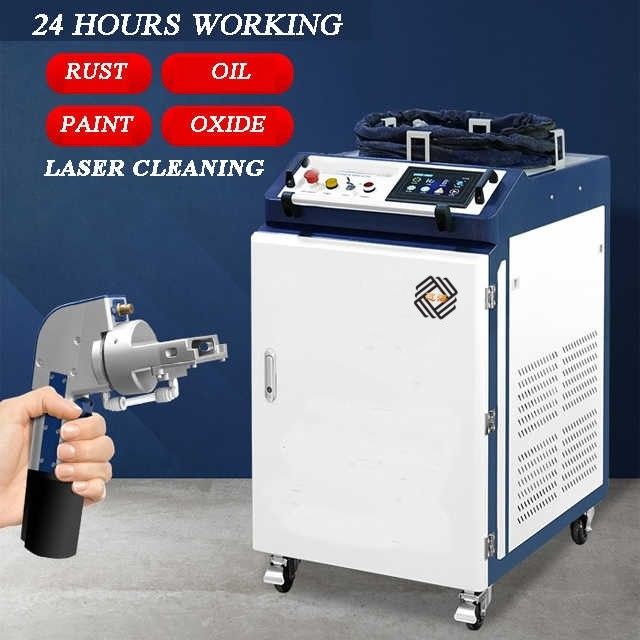 เครื่องทําความสะอาดเลเซอร์แบบพกพา 1000W 1500W 3000W JPT เครื่องทําความสะอาดเลเซอร์สีน้ํามัน